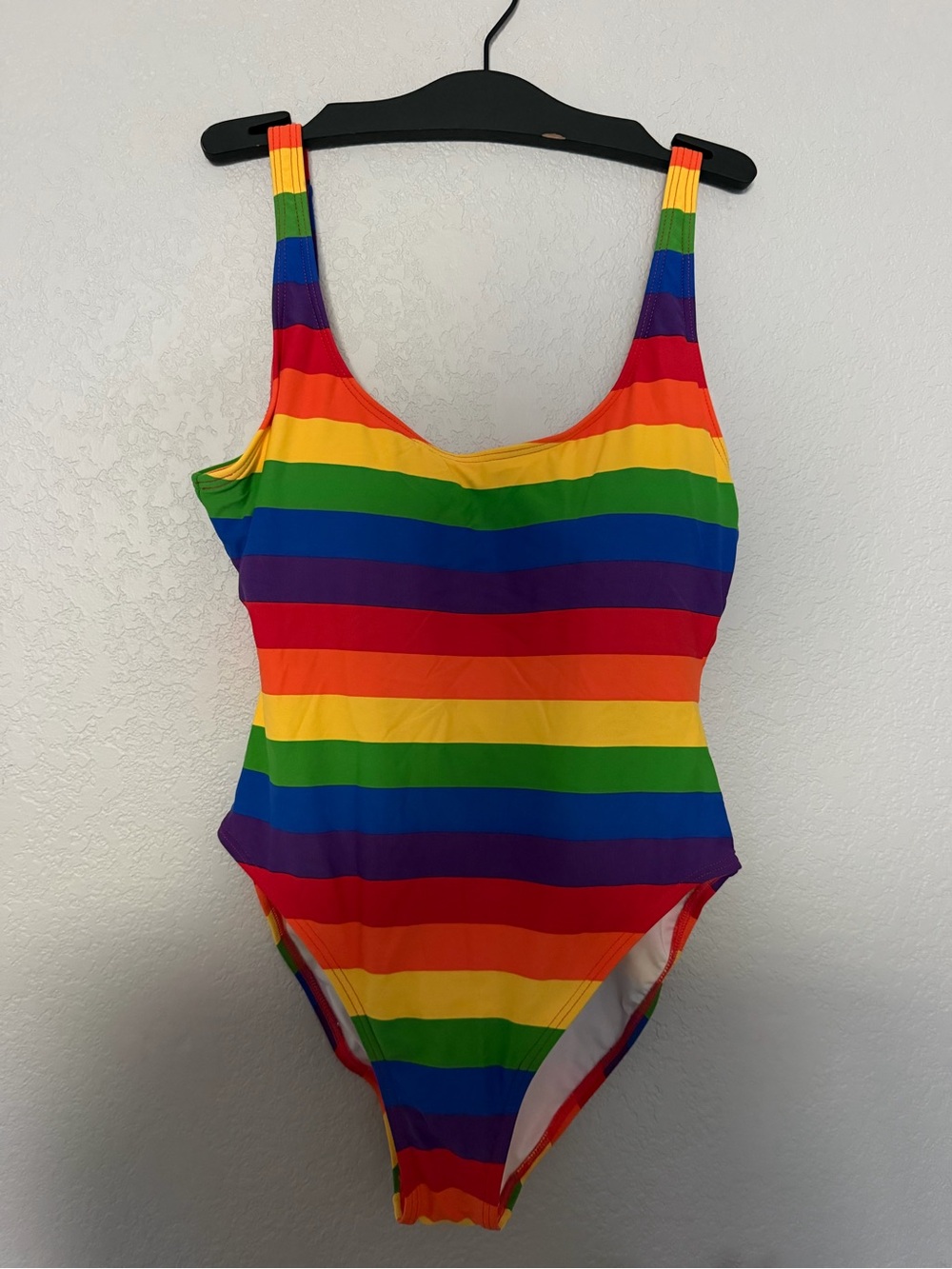 NWT Michael Kors Scoop Back Rainbow Stripe One Piece Swimsuit Size 14 $104